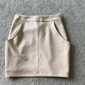 tan mini skirt